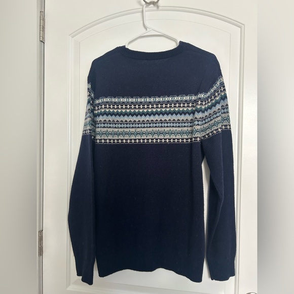 J. Crew 100% Lamb Wool Fairisle Nordic Scandinavian Crewneck Sweater size medium - Picture 6 of 14
